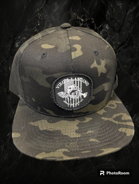 Black Multicam flatbill patch hat